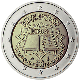 Κοινή όψη αναμνηστικού κέρματος των 2 ευρώ που εκδόθηκε το 2007των 2 ευρ