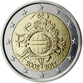 Κοινή όψη αναμνηστικού κέρματος των 2 ευρώ που εκδόθηκε το 2012των 2 ευρ