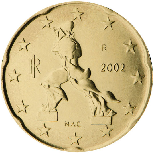 2002 20 euro cent coin