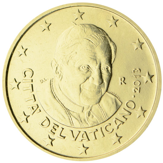 Coin: 1 Euro (Vatican City(2006~2013 - 265th Pope Benedict XVI) WCC:km388